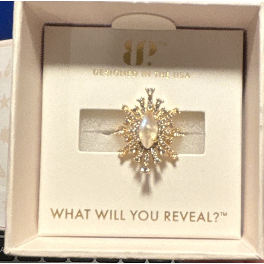 Bomb Part Ring Halo RG52835 Until We Meet Again Moonstone Gold Plated Sz 6